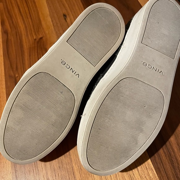 Vince Warren Black and White Tweed Slip-On Sneakers - Picture 5 of 6